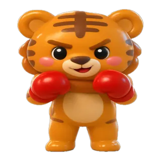 Tito el tigre, con guantes de box